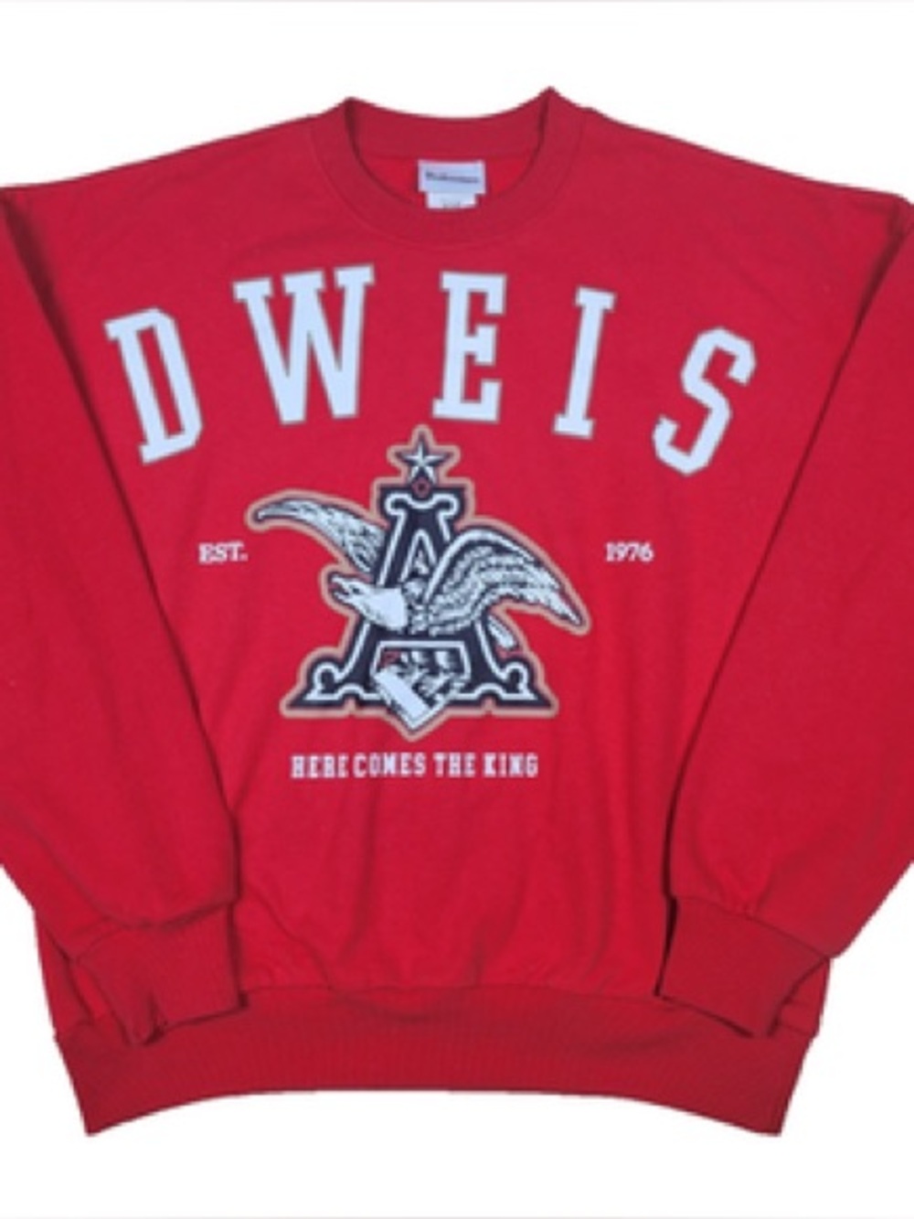 Budweiser Anheuser Busch King Of Beers Crewneck Red Sweatshirt Men's S nwt